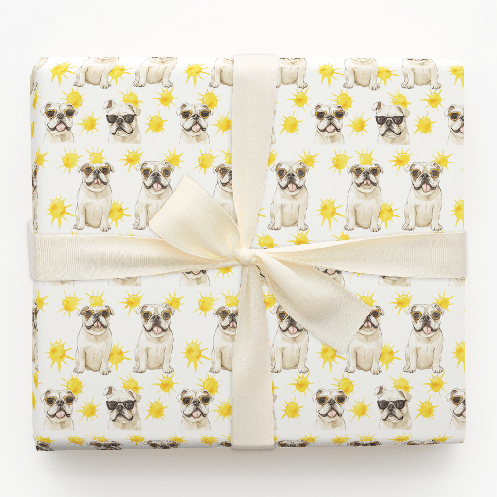 Sunny Day with the Bulldogs - Wrapping Paper - Aspen & Arlo