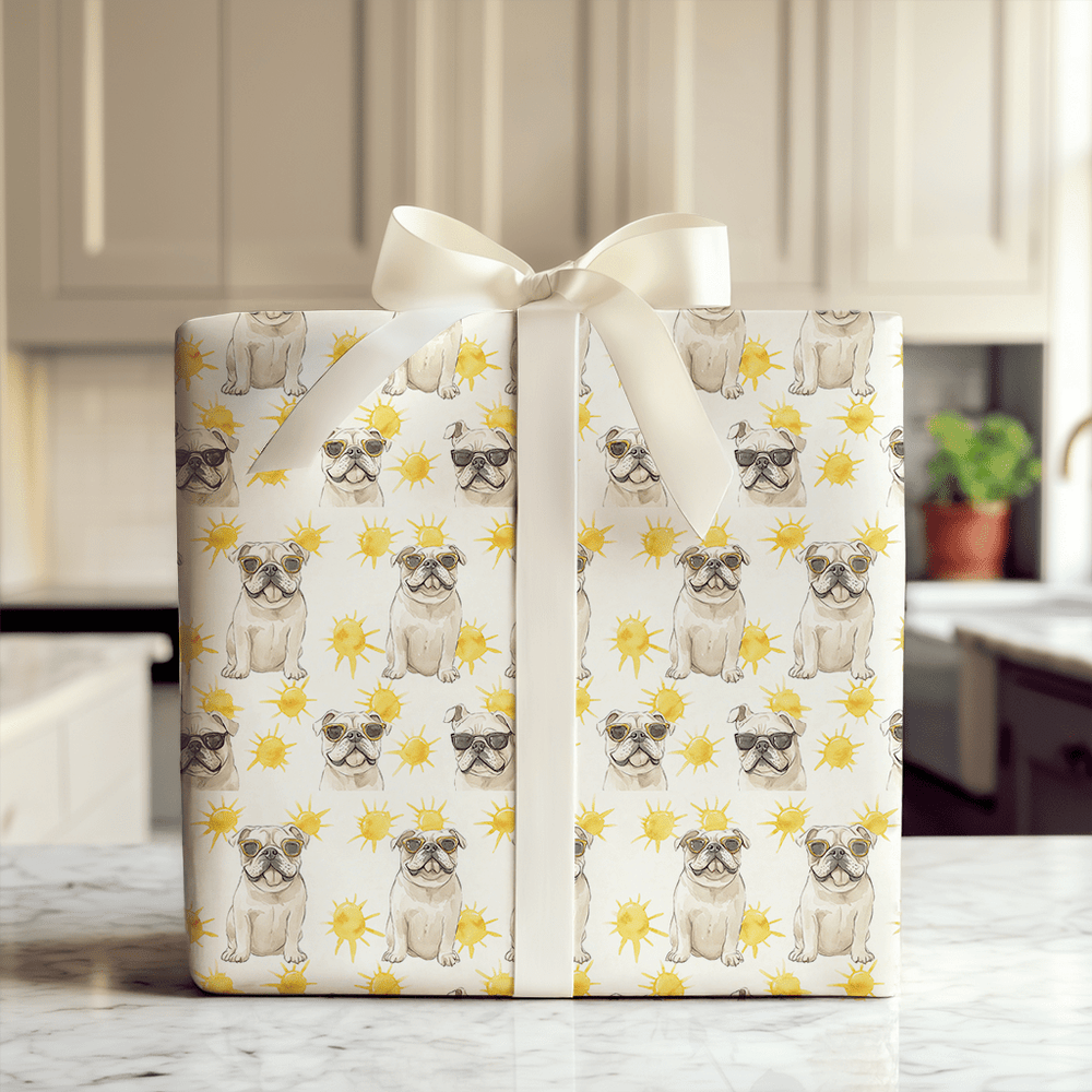 Sunny Day with the Bulldogs - Wrapping Paper - Aspen & Arlo