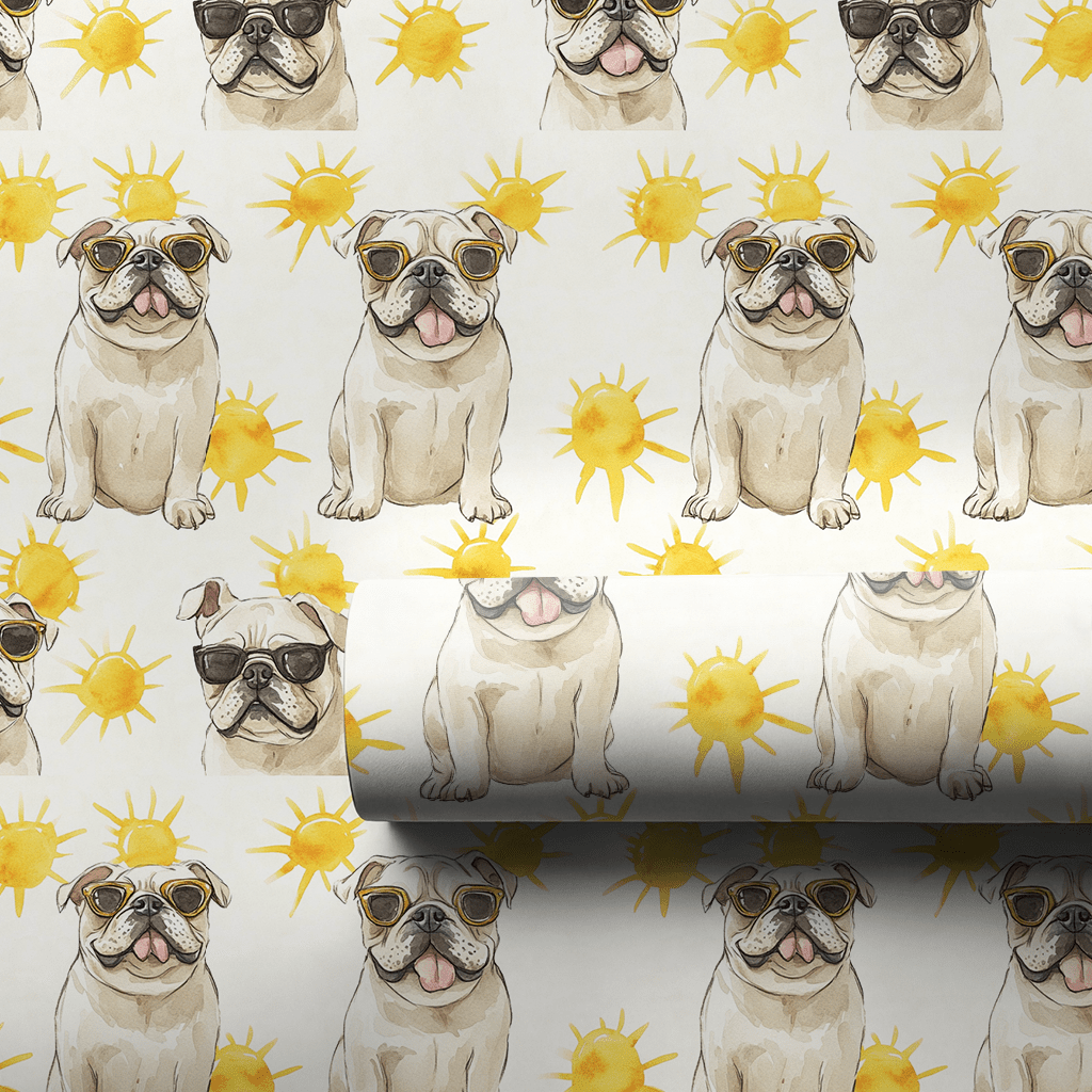 Sunny Day with the Bulldogs - Wrapping Paper - Aspen & Arlo