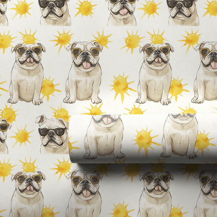 Sunny Day with the Bulldogs - Wrapping Paper - Aspen & Arlo