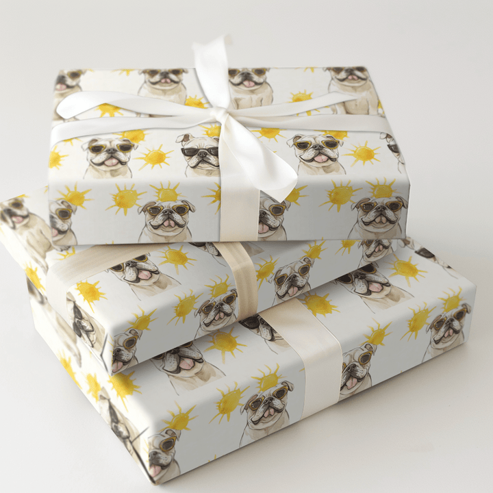 Sunny Day with the Bulldogs - Wrapping Paper - Aspen & Arlo
