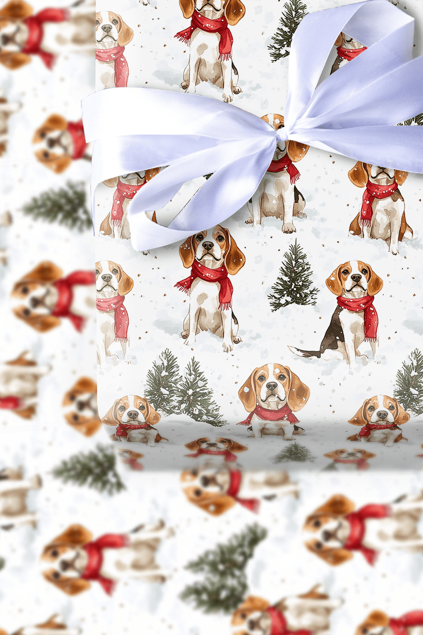 Snow Day for the Beagles - Wrapping Paper - Aspen & Arlo
