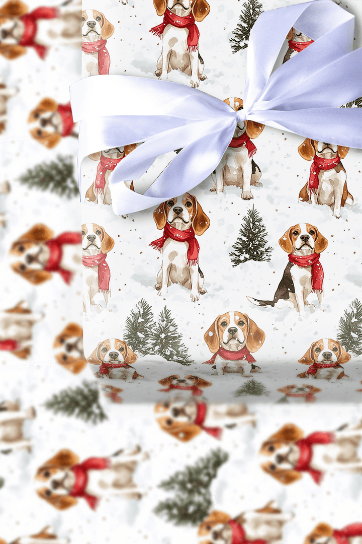 Snow Day for the Beagles - Wrapping Paper - Aspen & Arlo
