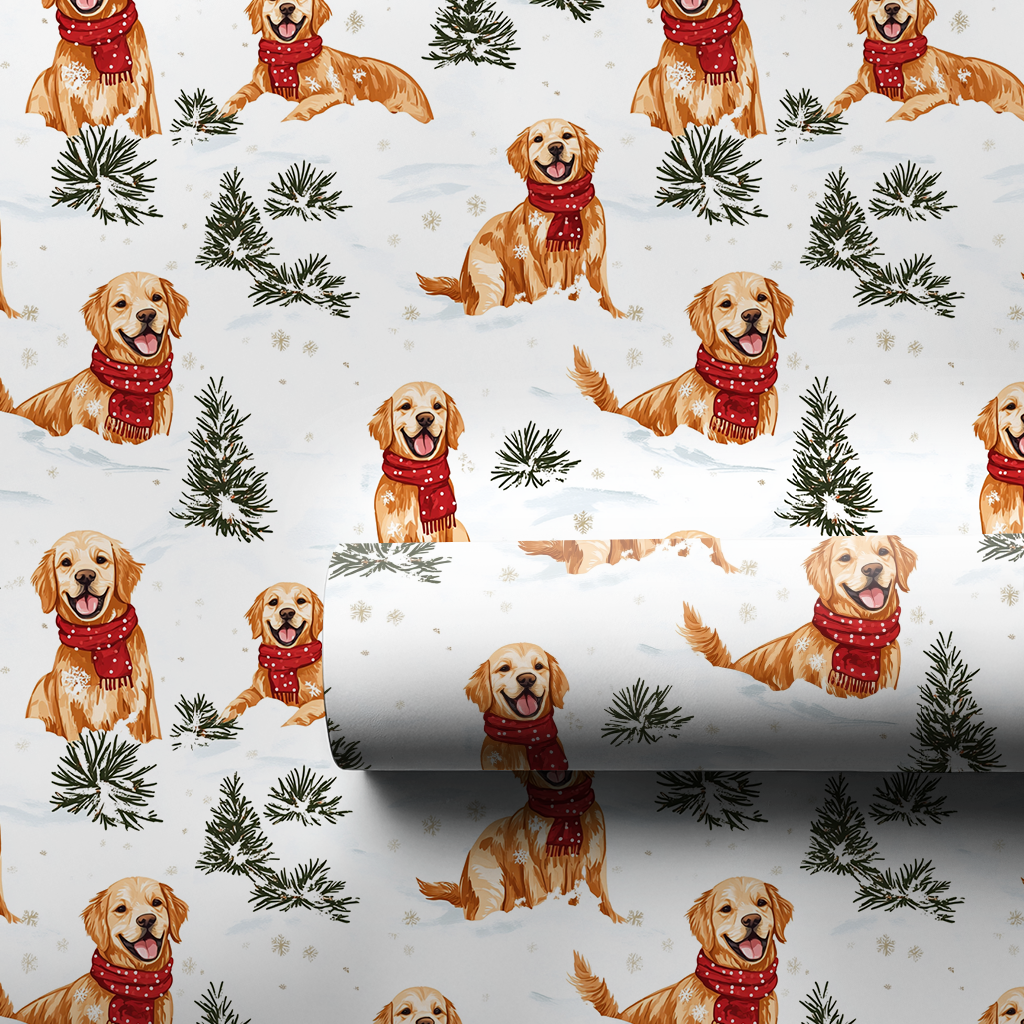 Snow Day with Red Goldens - 1 Roll