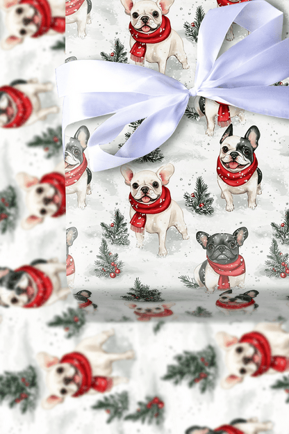 Snow Day for Frenchies - Wrapping Paper - Aspen & Arlo