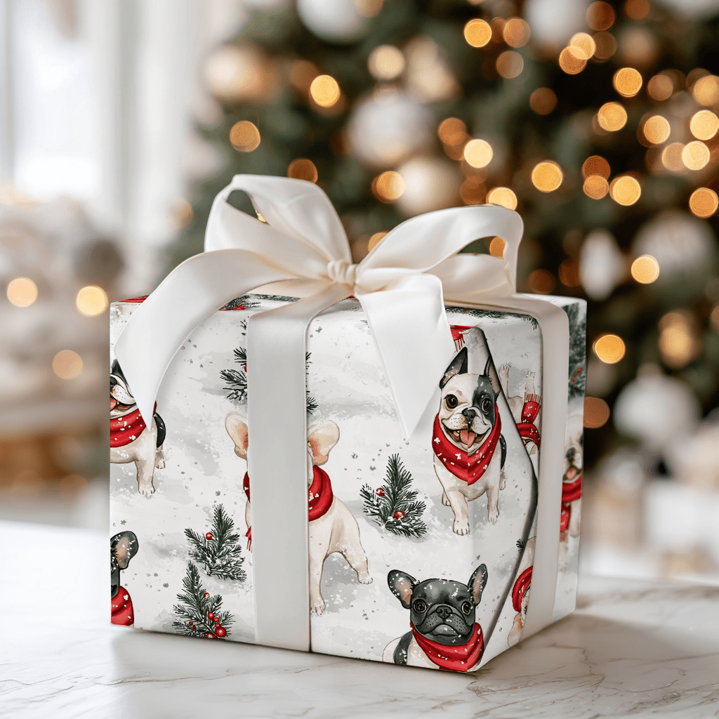 Snow Day for Frenchies - Wrapping Paper - Aspen & Arlo