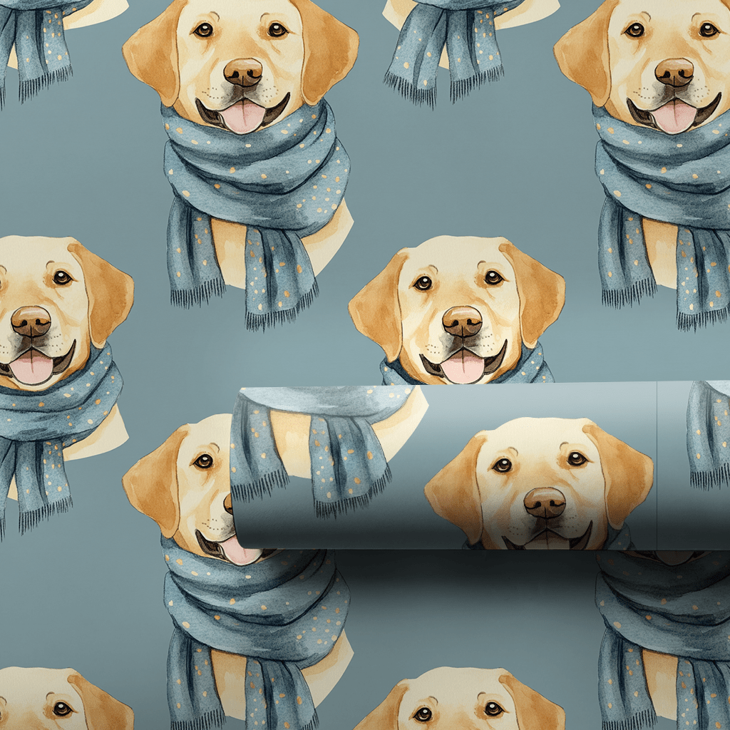 Bundle Up with the Yellow Lab - Wrapping Paper - Aspen & Arlo