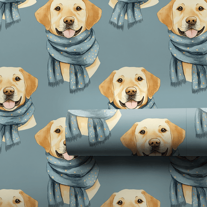 Bundle Up with the Yellow Lab - Wrapping Paper - Aspen & Arlo