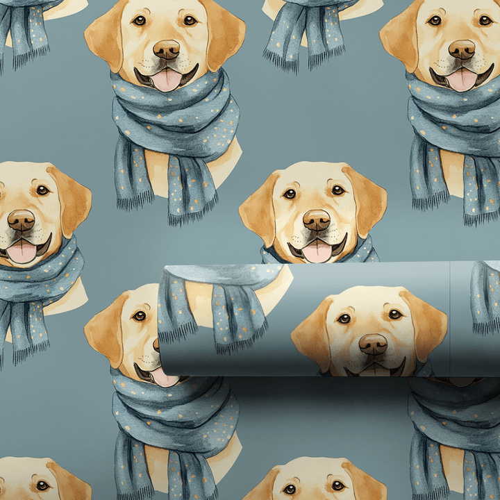 Bundle Up with the Yellow Lab - Wrapping Paper - Aspen & Arlo