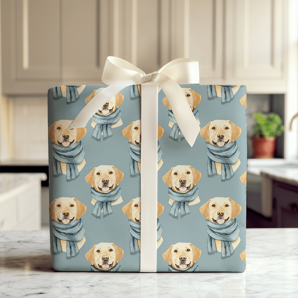Bundle Up with the Yellow Lab - Wrapping Paper - Aspen & Arlo