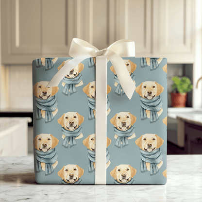 Bundle Up with the Yellow Lab - Wrapping Paper - Aspen & Arlo