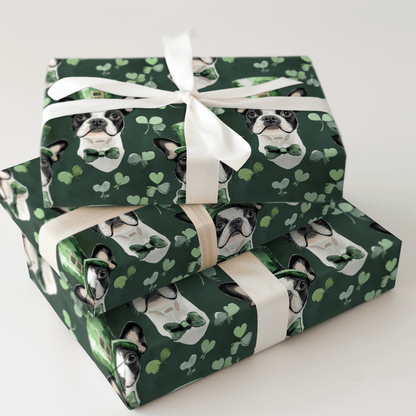 Leprechaun Boston Terrier - Wrapping Paper - Aspen & Arlo