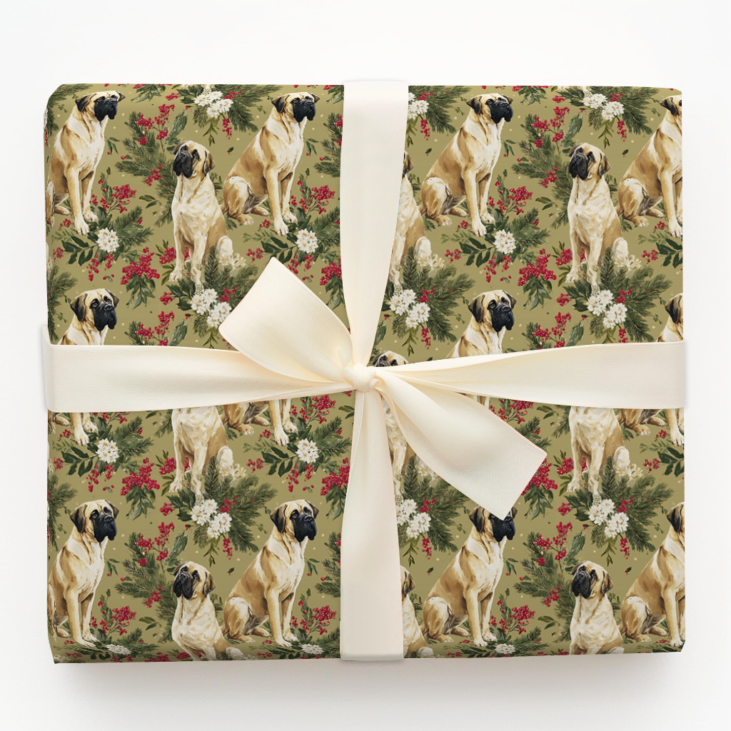English Mastiff Christmas Green