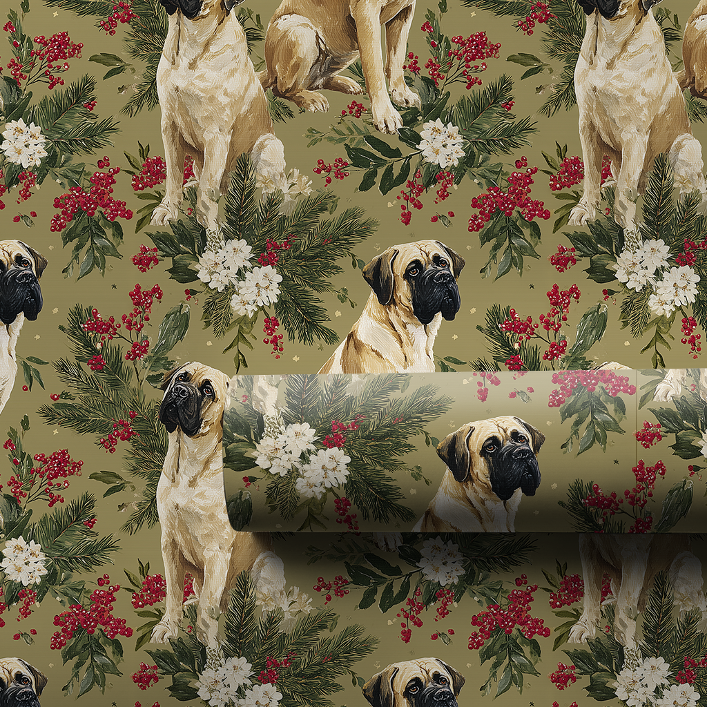 English Mastiff Christmas Green