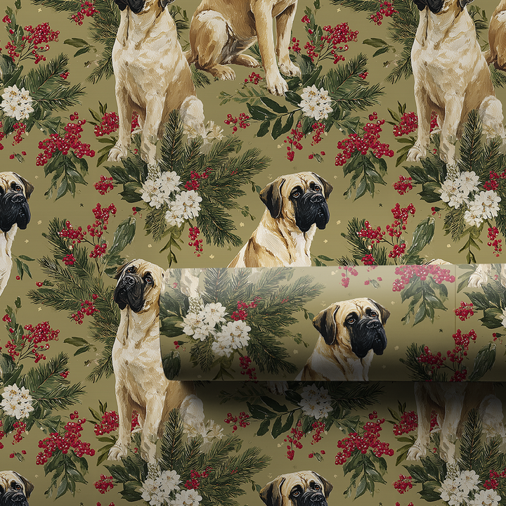 English Mastiff Christmas Green