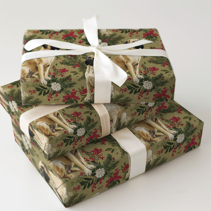 English Mastiff Christmas Green