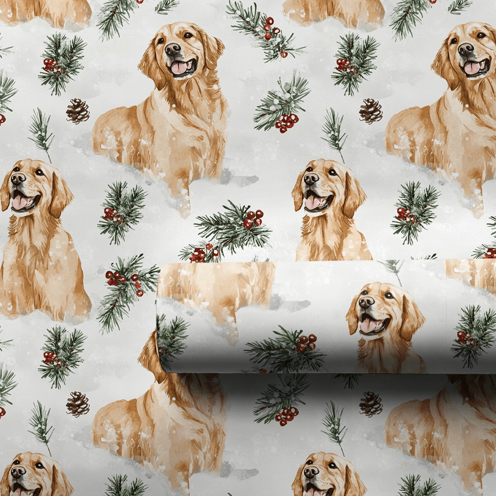 Snowy Gold - Wrapping Paper - Aspen & Arlo