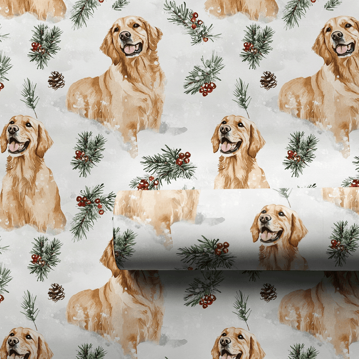 Snowy Gold - Wrapping Paper - Aspen & Arlo