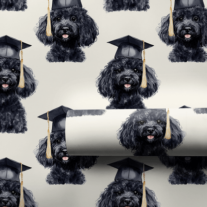 Black Poodle Graduate - Wrapping Paper - Aspen & Arlo