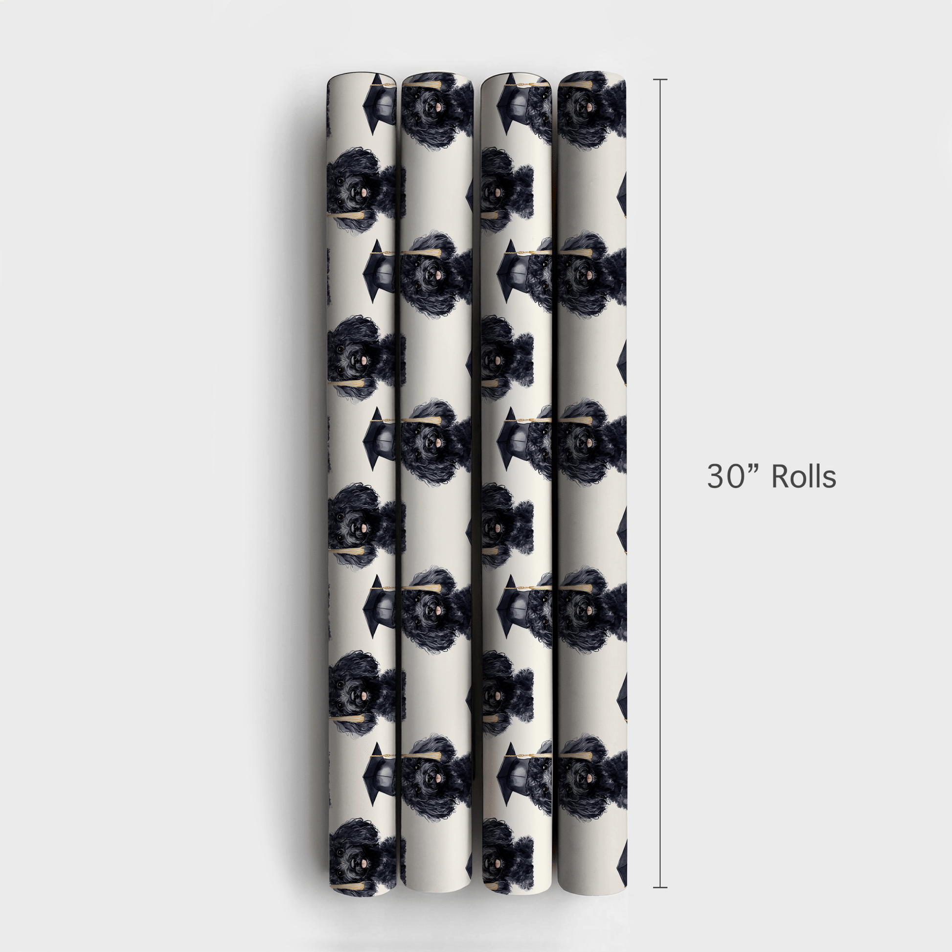 Black Poodle Graduate - Wrapping Paper - Aspen & Arlo