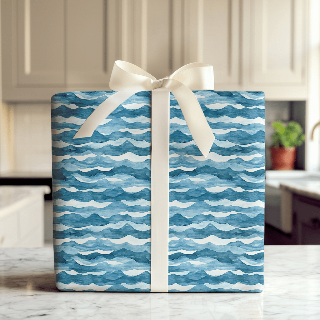 Deep Blue Birthday Mood - Wrapping Paper - Aspen & Arlo