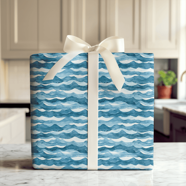 Deep Blue Birthday Mood - Wrapping Paper - Aspen & Arlo