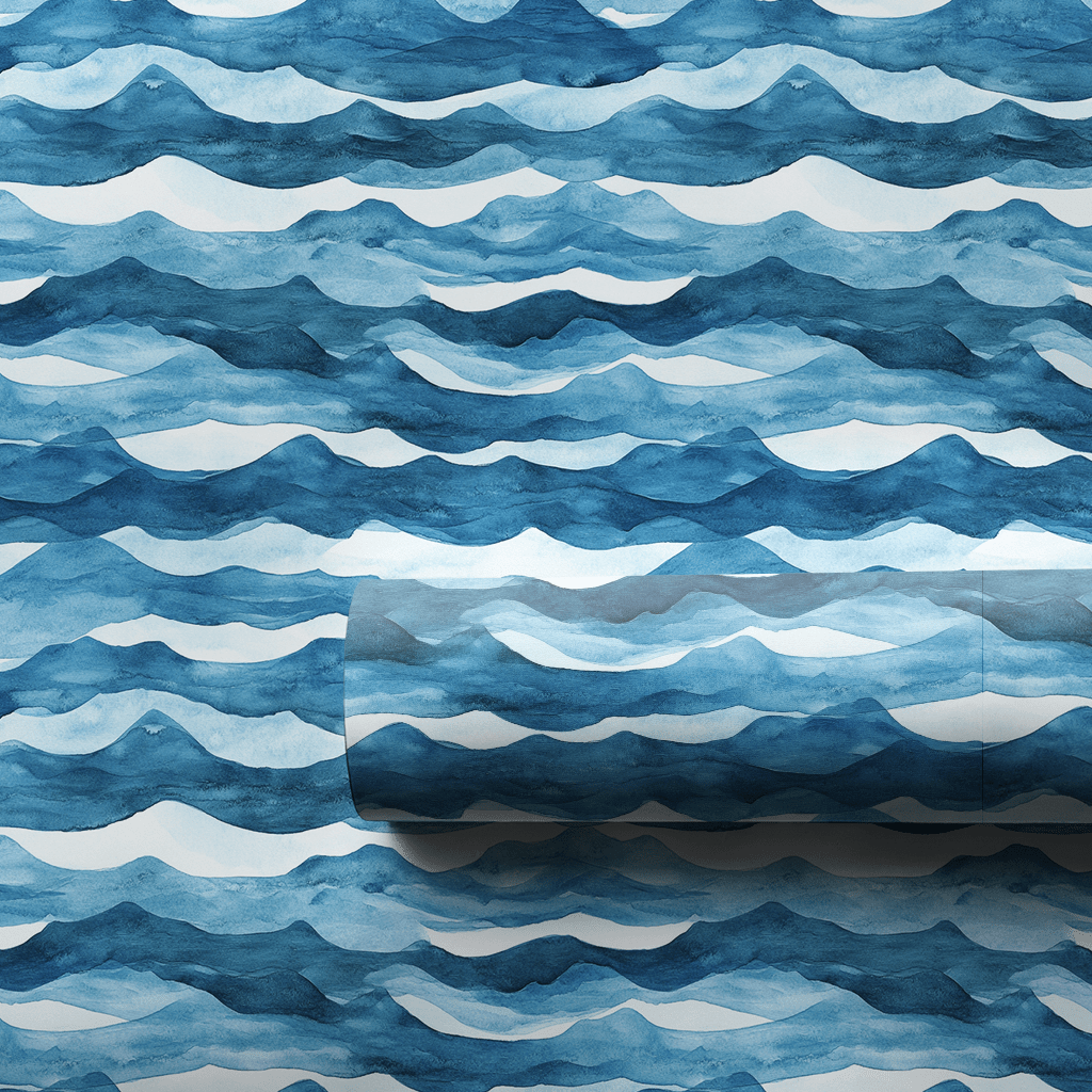Deep Blue Birthday Mood - Wrapping Paper - Aspen & Arlo