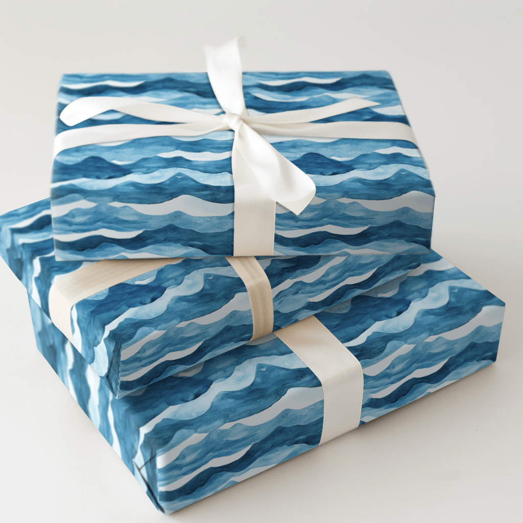 Deep Blue Birthday Mood - Wrapping Paper - Aspen & Arlo