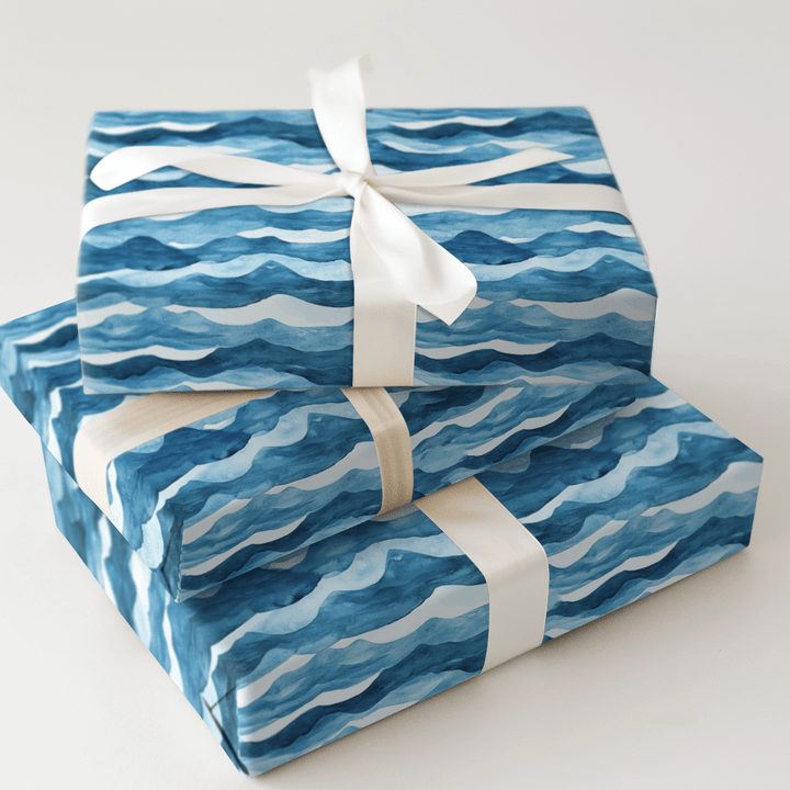 Deep Blue Birthday Mood - Wrapping Paper - Aspen & Arlo