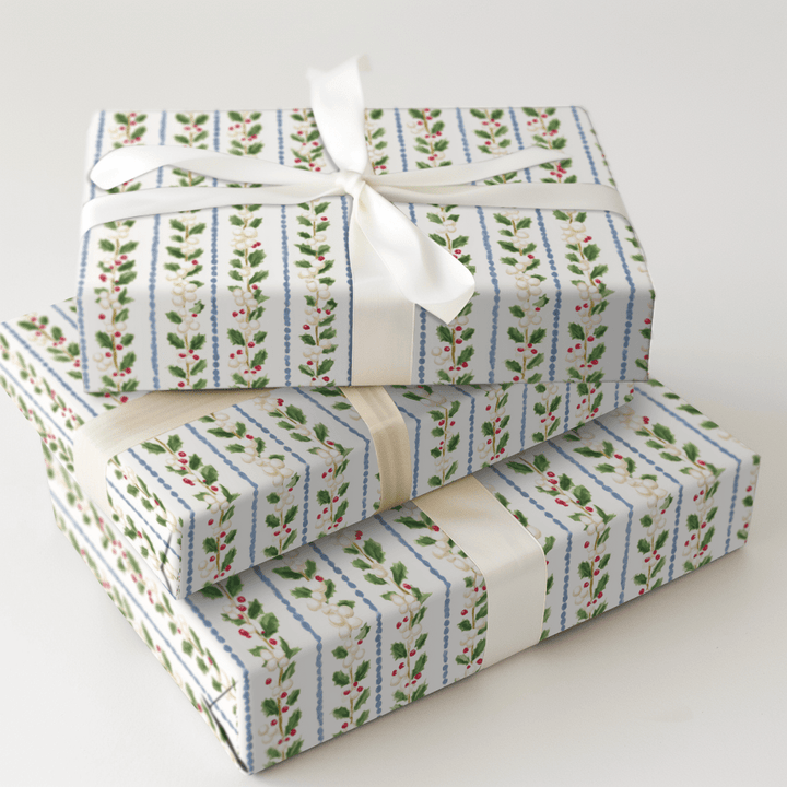 Berry Branch Stripe - Wrapping Paper - Aspen & Arlo