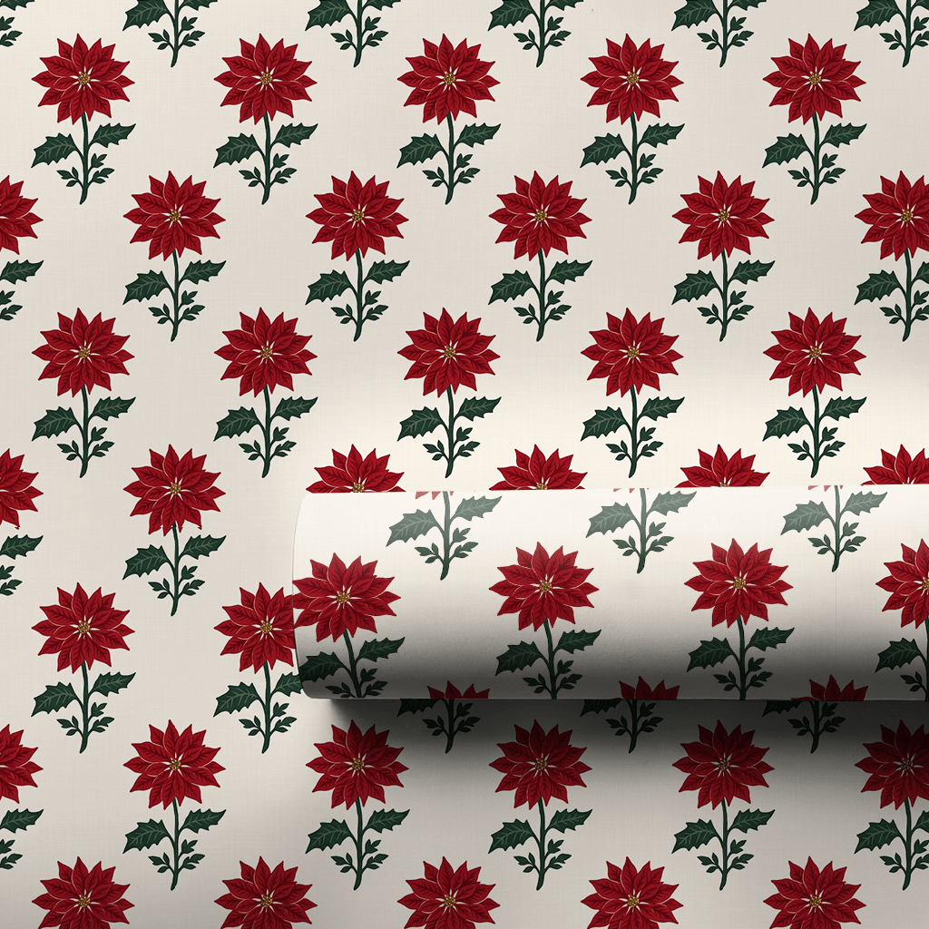 Poinsettia Promenade - Wrapping Paper - Aspen & Arlo