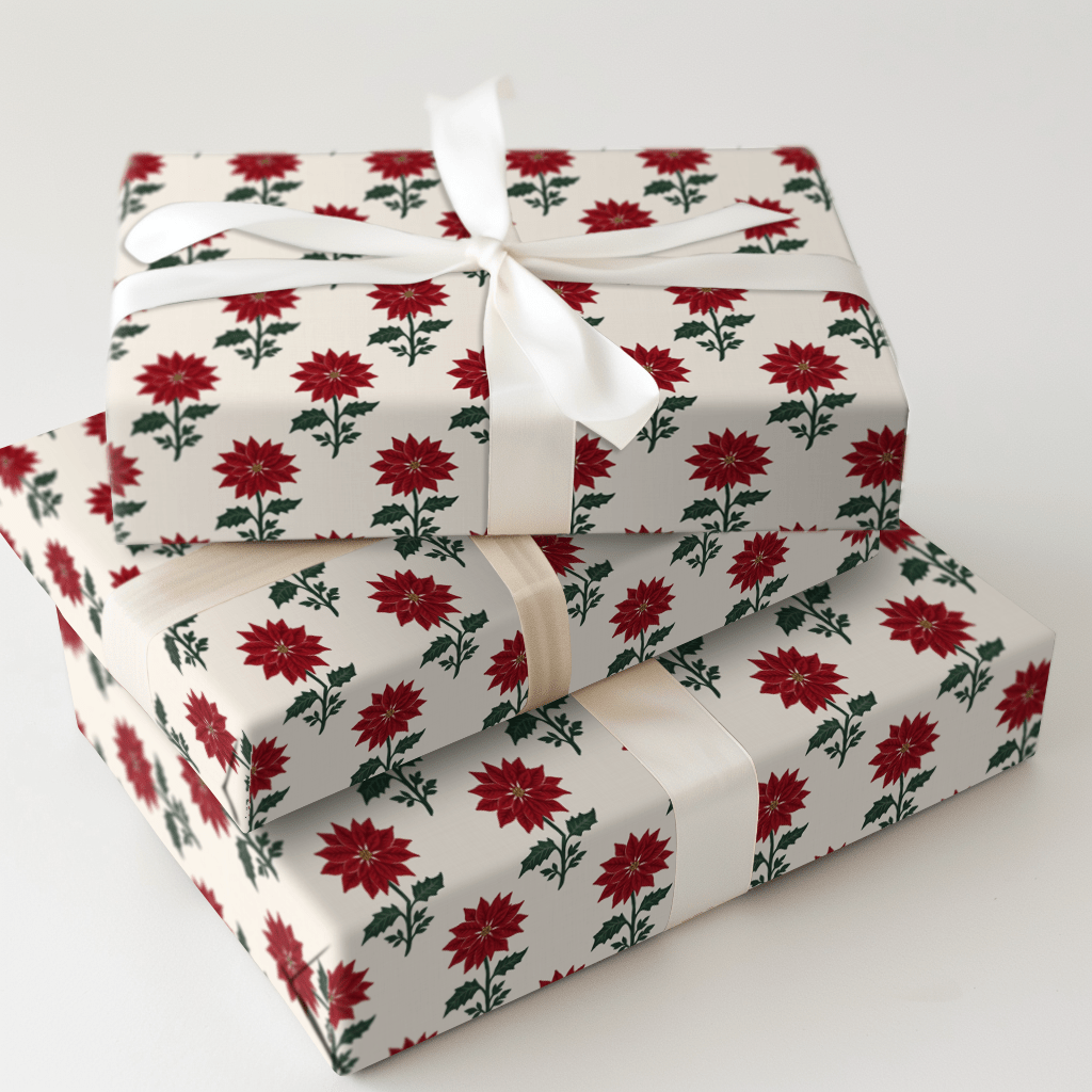 Poinsettia Promenade - Wrapping Paper - Aspen & Arlo