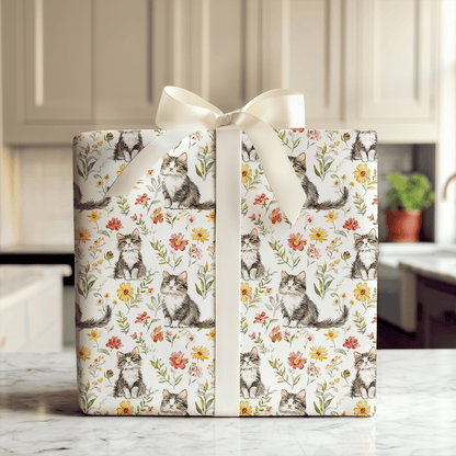 Purrfectly Blossomed - Wrapping Paper - Aspen & Arlo
