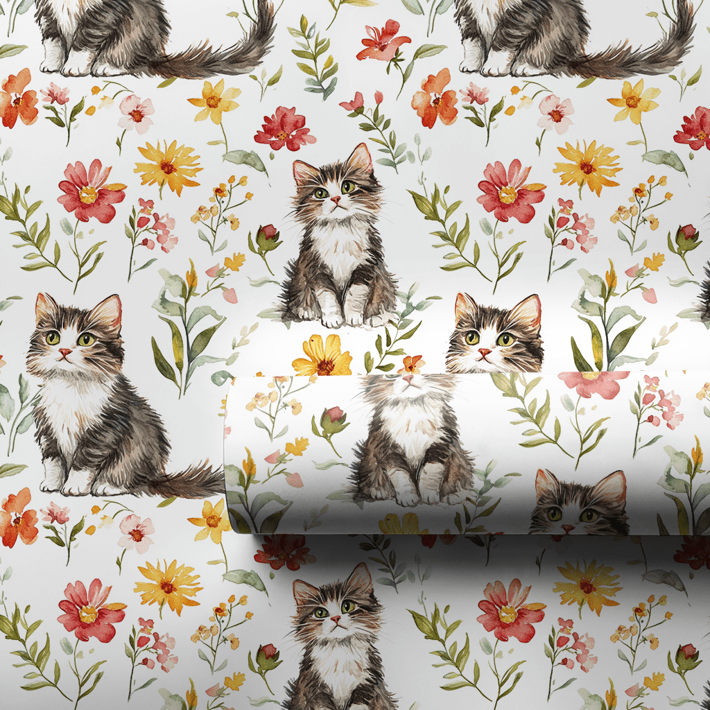 Purrfectly Blossomed - Wrapping Paper - Aspen & Arlo