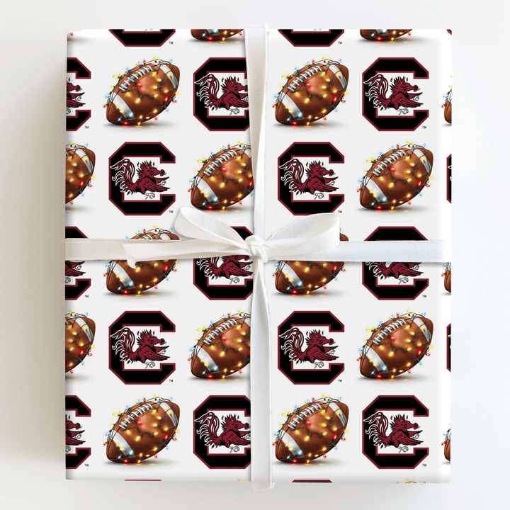 End Zone Lights Gamecocks - Wrapping Paper - Aspen & Arlo