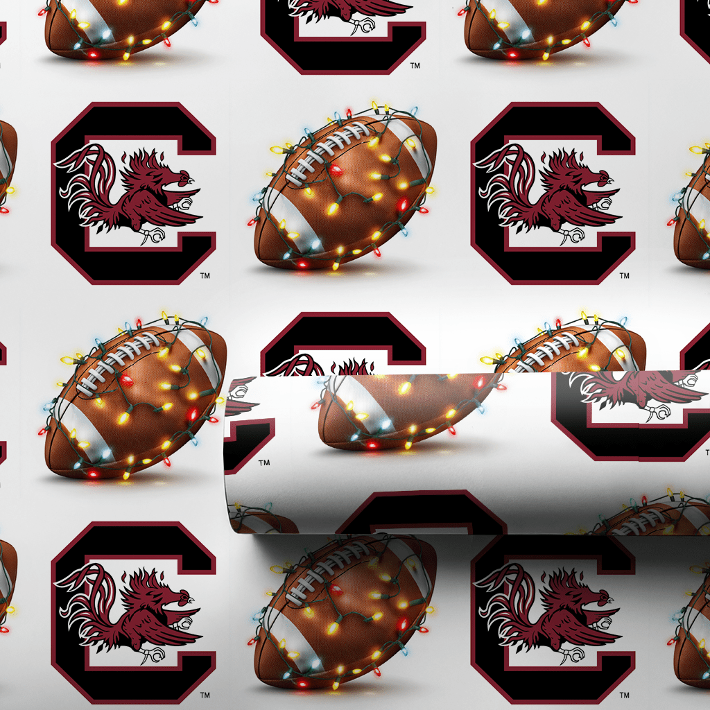 End Zone Lights Gamecocks - Wrapping Paper - Aspen & Arlo
