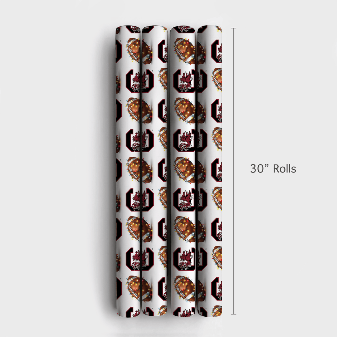 End Zone Lights Gamecocks - Wrapping Paper - Aspen & Arlo