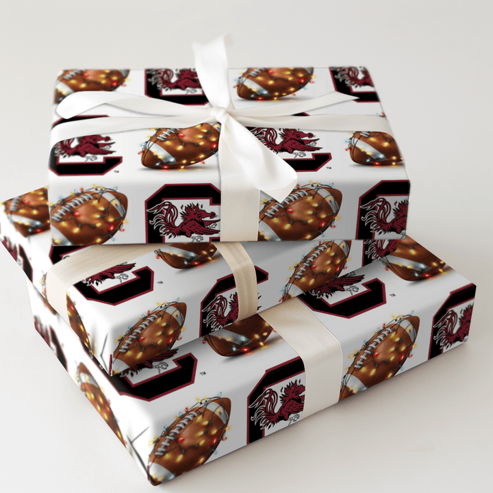 End Zone Lights Gamecocks - Wrapping Paper - Aspen & Arlo