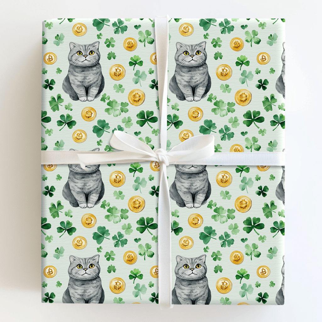 Golden with the British Shorthair - Wrapping Paper - Aspen & Arlo