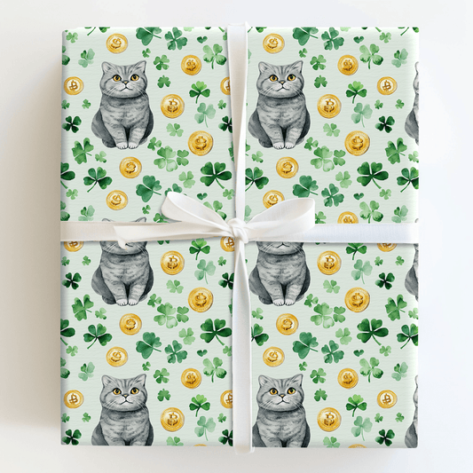 Golden with the British Shorthair - Wrapping Paper - Aspen & Arlo