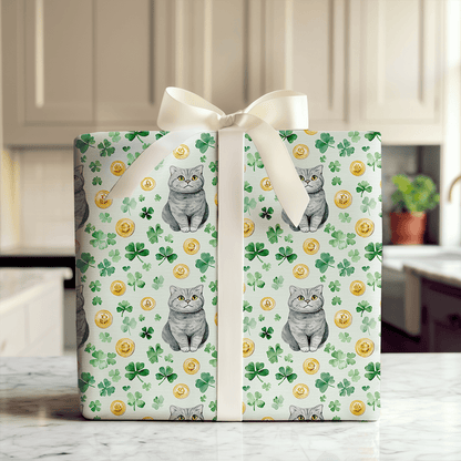 Golden with the British Shorthair - Wrapping Paper - Aspen & Arlo