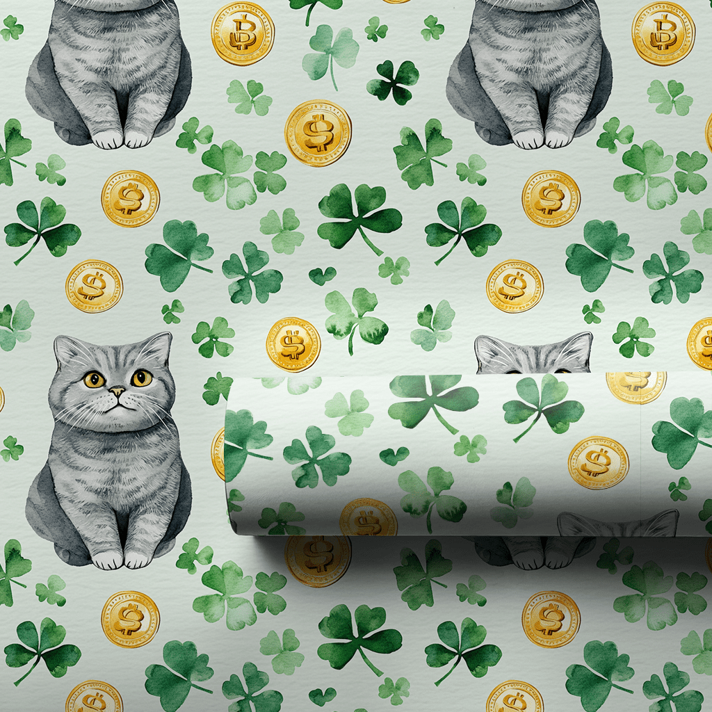 Golden with the British Shorthair - Wrapping Paper - Aspen & Arlo