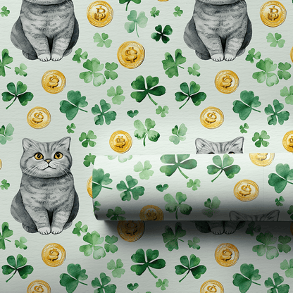 Golden with the British Shorthair - Wrapping Paper - Aspen & Arlo