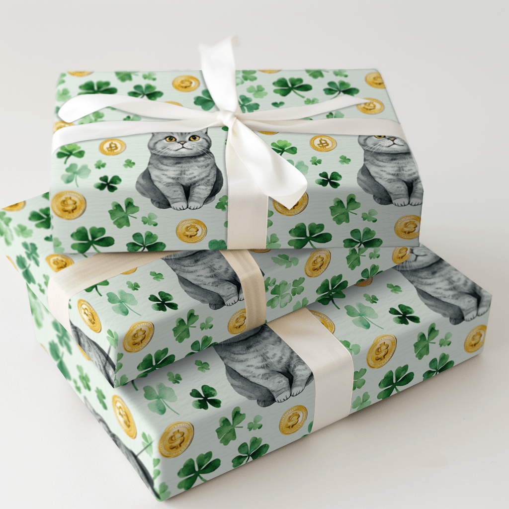 Golden with the British Shorthair - Wrapping Paper - Aspen & Arlo