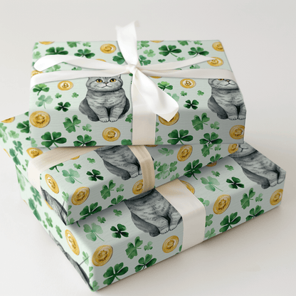 Golden with the British Shorthair - Wrapping Paper - Aspen & Arlo