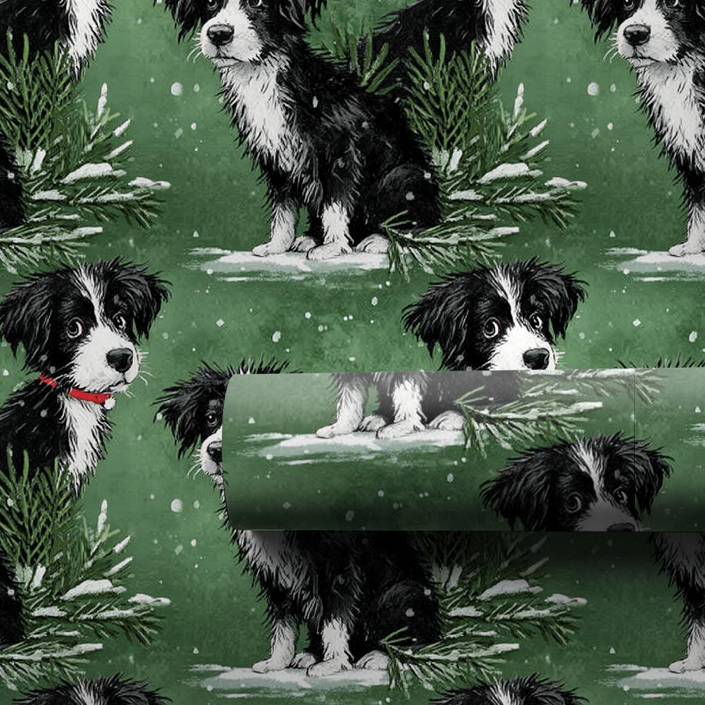 Border Collie in Green