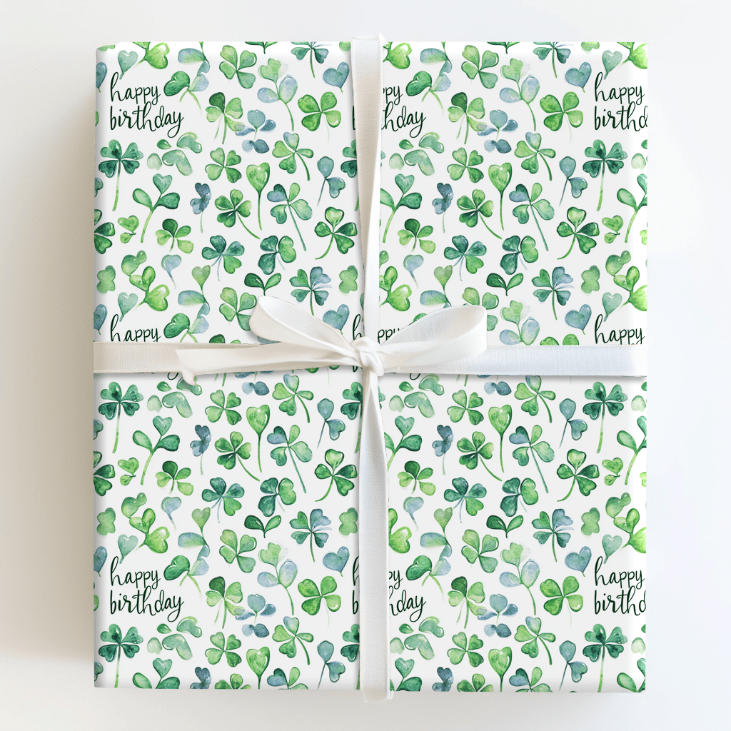 Golden Wishes Green Dreams - Wrapping Paper - Aspen & Arlo