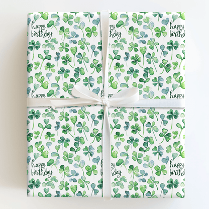 Golden Wishes Green Dreams - Wrapping Paper - Aspen & Arlo