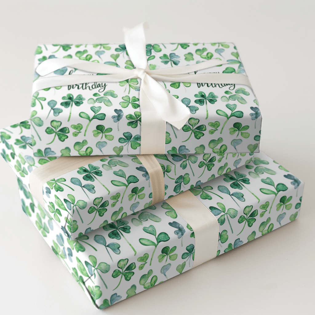 Golden Wishes Green Dreams - Wrapping Paper - Aspen & Arlo