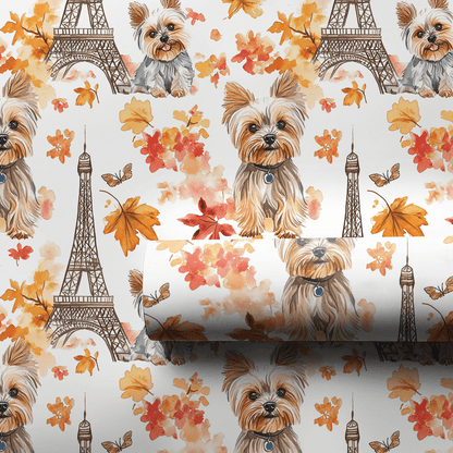 Paris with the Yorkies - Wrapping Paper - Aspen & Arlo